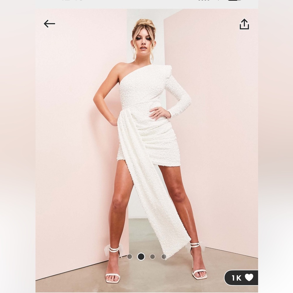 ASOS luxe sequin one shoulder dress